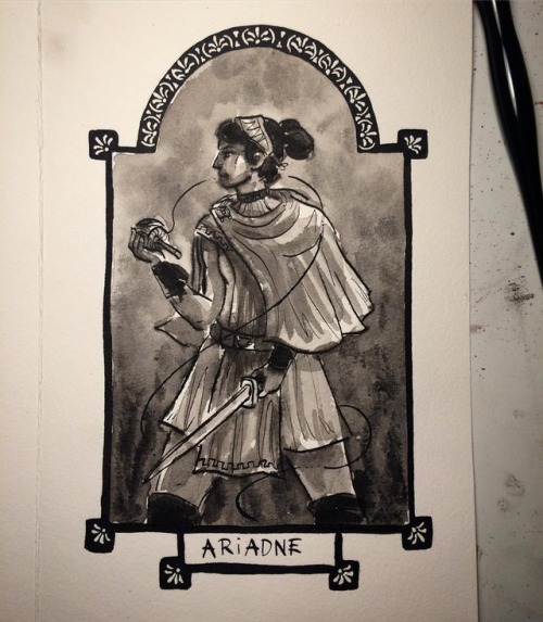 Inktober day 16- Ariadne. We’re halfway done now, can’t believe it! . . . #inktober2018 #inktober #g