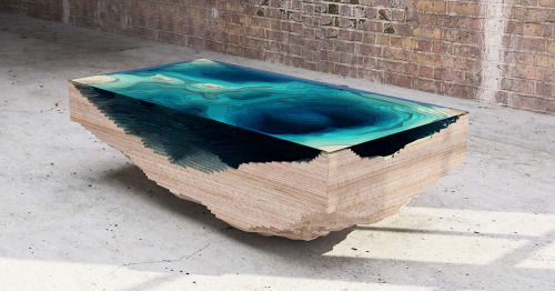 cjwho:  Layered Glass Table Concept Creates a Cross-Section of the Ocean by Duffy London | via With 