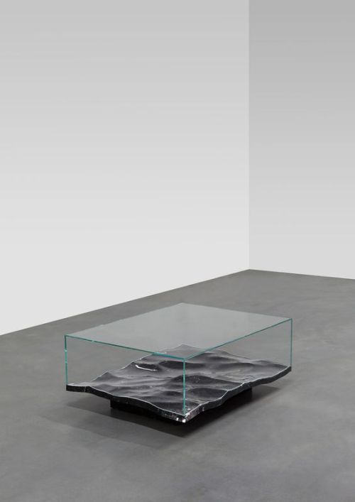 clear-glass:mathieu lehanneur liquid marble aluminium tables carpenters workshop gallery