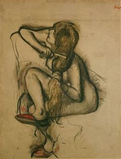 wasbella102:  Edgar Degas. Femme se peignant les cheveux