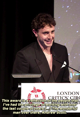 Paul & Andrew Addressing Each Other During Their Acceptance Speeches At The London Critics' Circle Film
