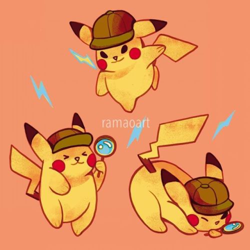 Some #detectivepikachu stickers I’ll have available at Anime North!⚡️ Really love these little doodl