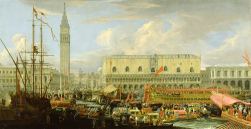 Luca Carlevarijs – The Bucintoro Departing from the Bacino di San Marco - 1710
