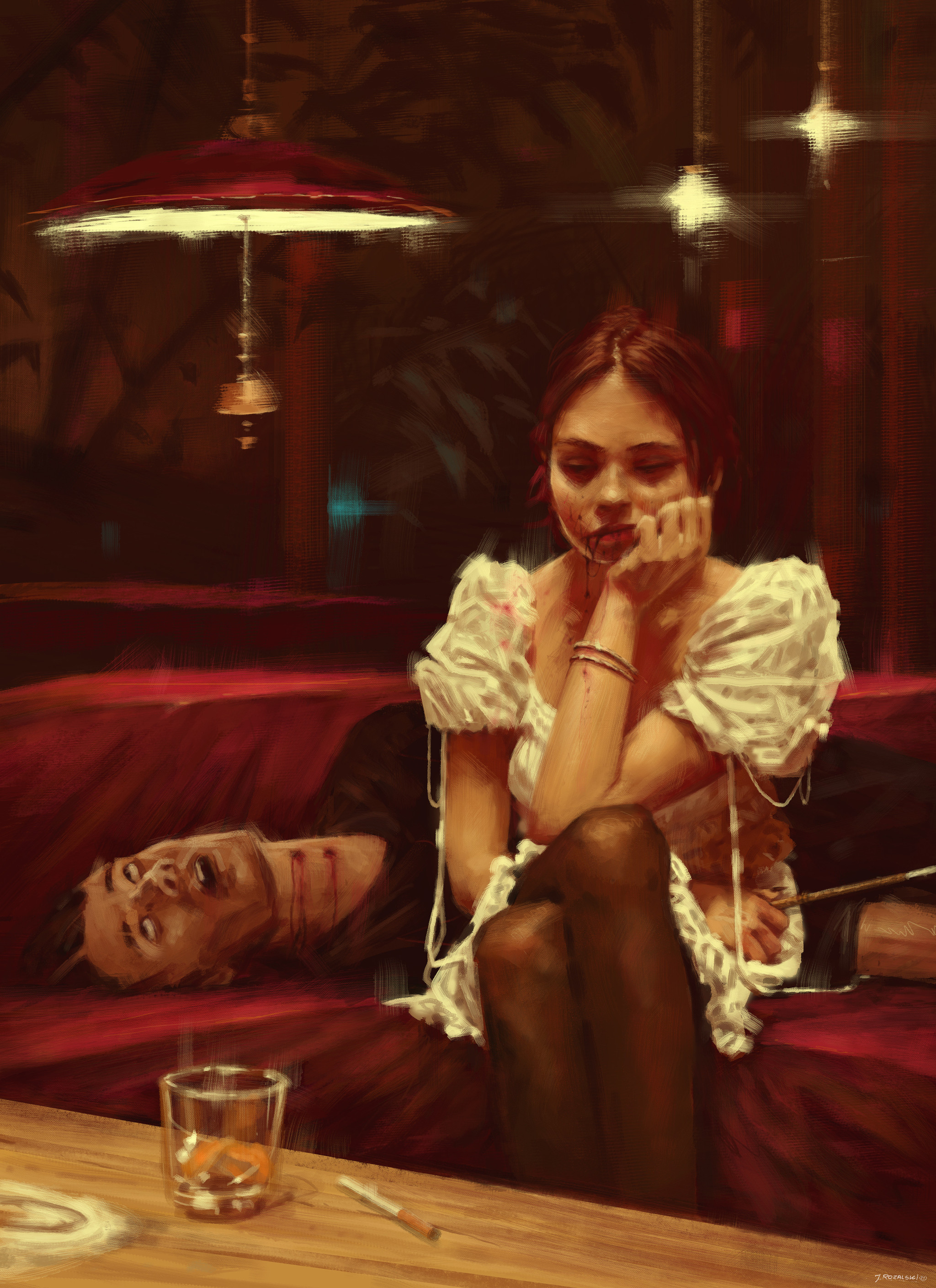 theartofmany:Artist: Jakub RozalskiTitle: Bore to death“On the hot summer evenings like this one in L.A , Celeste often recalled the times when she was hunting Vikings, during a beautiful autumn near Paris She missed that thrill, the smell of fear,