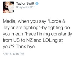 thatssotayvin:  dancingtotaylorsbeat:  Taylor’s sassiest tweets   God bless this woman.