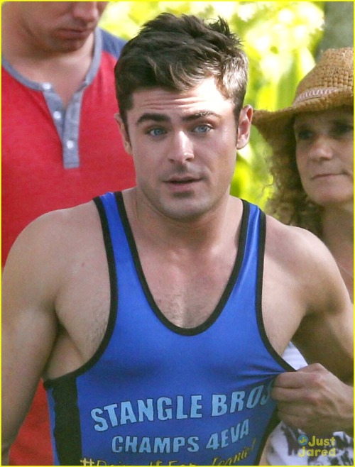 thethis:  Zac Efron Wears Tight Wrestling Singlet with Adam DeVine!!!(via Zac Efron Wears Tight Wrestling Singlet with Adam DeVine! | zac efron skintight wrestling onesie adam devine 10 - Photo Gallery | Just Jared Jr.) 