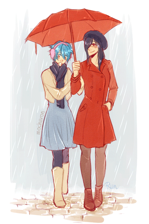 mochiiron: girlfriends under the rain