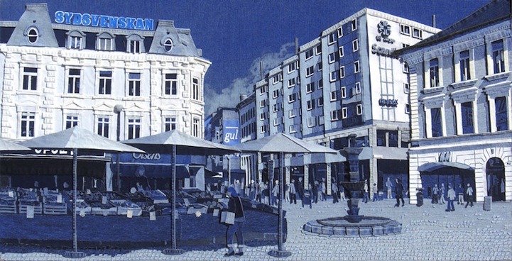   ”Paintings” Made Entirely Out of Denim Jeans via (my modern met) 