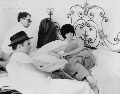 Jean-Luc Godard with Brigitte Bardot and Michel Piccoli