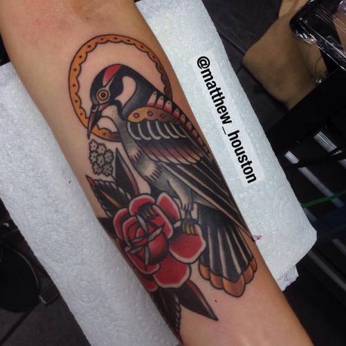 Cody W Wicker  Tattoo on Instagram pileated woodpecker for joshavilez  thanks for making it in man  woodpecker birdtattoo birdtattoos  finelinetattoo singleneedle