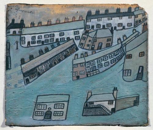 artist-alfred-wallis:Houses at St Ives, Cornwall, Alfred Wallishttps://www.wikiart.org/en/alfred-wal