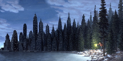 worldpaintings:  Rob Gonsalves (b. 1959) is a Canadian painter of magic realism with a unique perspective and style. He produces original works, limited edition prints and illustrations for his own books.After an introduction to Dali and Tanguy, Gonsalves