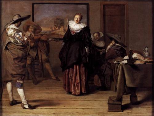 The Dancing Lesson (1627). Pieter Codde (Dutch, 1599-1678). Oil on panel. Musée du Louvre, Paris.Pie