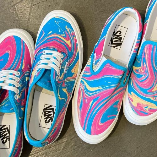 Vans Authentic 44 DX and Classic Slip-ON 98 “Marble/Blue”