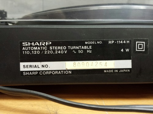 Sharp RP-1144H Stereo Turntable, 1978
