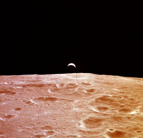 humanoidhistory:Earthrise on the Moon, November 19, 1969, photographed from lunar orbit during the A