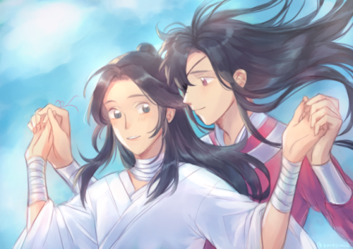 here’s a hualian I never posted!! inspo is ofc howl’s moving castle lol