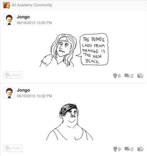 haven’t really posted any of my miiverse drawings in almost a year. Here you go.