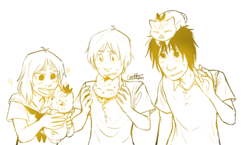 mayorofcattown: I’ve been meaning to draw natsume and his friends hangin out with the baby nya