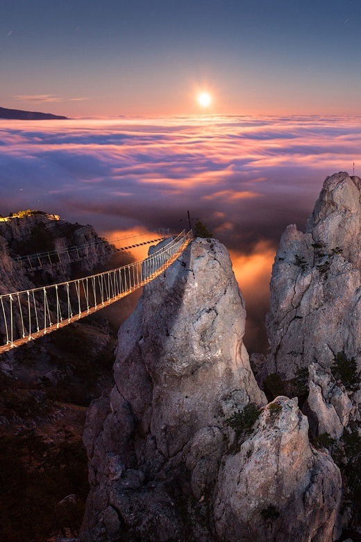 0rient-express:  The full moon rise over Yalta | by Denis Belitsky.