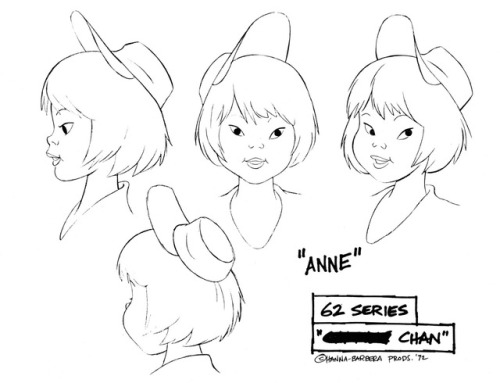 Model sheets for the characters from Hanna-Barbera’s 1972 animated show, The Amazing Chan and 