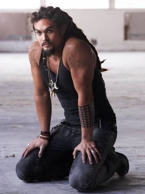 dirtyguystogo:  marklucien:  stefanpoison:  Sexy vild man  James Momoa on his knees looking submissive  Dirty Guys To Go  Would like to see more of this handsome, sexy man anytime - WOOF