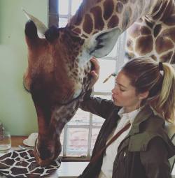 So sweet and beautiful but don&rsquo;t steel my food  buddy 😂 #giraffemanor #kenya #inspiringtrip by doutzen
