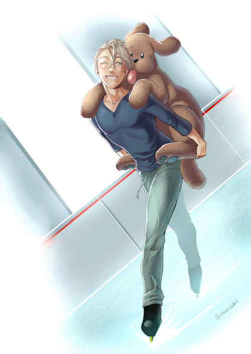 madelezabeth:  ″Good Makka,” said Viktor, and crouched down to scoop the large dog into his arms, hooking half of him over his shoulder. “Oof, you’re getting heavy. Have you been stealing food again?” The poodle looked away, feigning innocence.Viktor