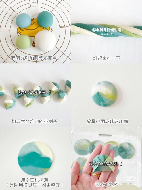 making colorful jiaozi(chinese dumplings) by 心妹儿的慢生活
