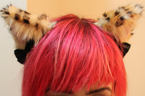 kittensplaypenshop: Leopard print ears! Something a little more exotic for a change? :) The inner ea