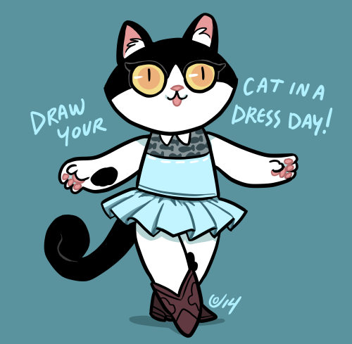 Today is draw your cat in a dress day! Was a wonderful warm up for today. I had to give up Kaluha to