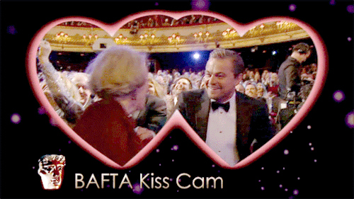 dontbesodroopy: Maggie Smith and Leonardo DiCaprio on the BAFTA Kiss Cam