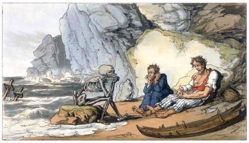 The Shipwreck.Illustration by Thomas Rowlandson for The English Dance of Death, vol. 1 (1815).