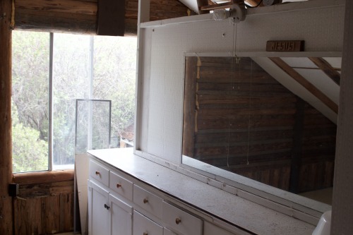 Abandoned log cabin realness. Upstairs loft at the McGovern Residence, this is how it looked when we