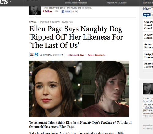 Ellen Page Says Naughty Dog 'Ripped Off' Her Likeness For 'The Last Of Us