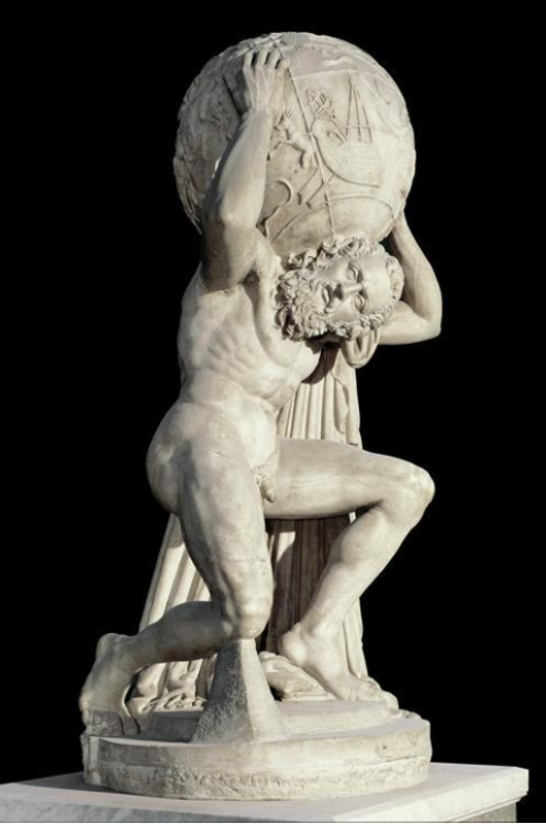 famousartthroughhistory:Atlas Farnese, Roman 2nd CE copyof Greek Hellenistic original,marble