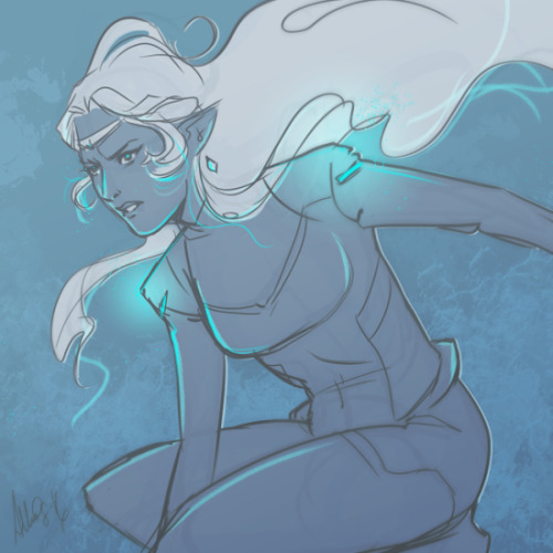 ammosart:Listening to the Starcraft osts makes me want to doodle lots of dramatic, action-y Allura.