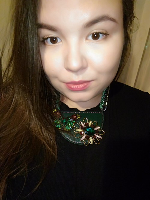Love this necklace! Looks better in reality than on picture.  Perfectly suits to my favorite bl