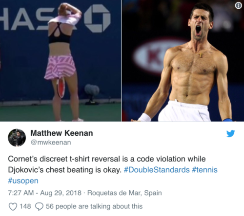 laughconfetti:buzzfeed:A French tennis player was slapped with a violation at the US Open on Tuesday