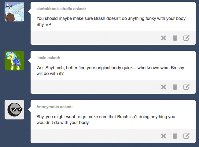 taboopony:  BrashShy: I mean Im single as is, which means no one wants to see my