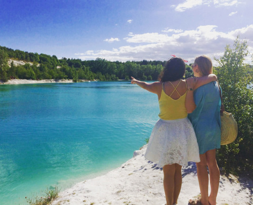 Exploring areas outside of Copenhagen - went for a dip in this beautiful azure lake! ‍♂️#denmark #