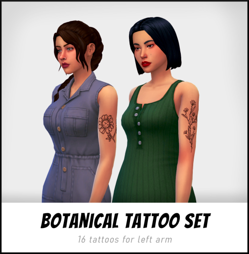 demondare-sims: Botanical Tattoo Set Just something I made for my own gameplay but I thought I could