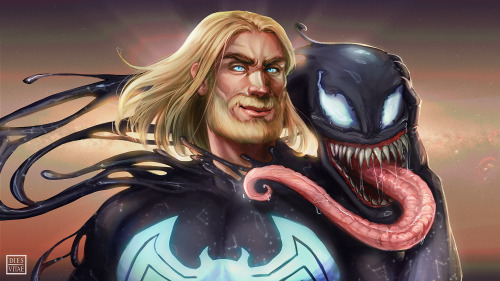 Last Venom fanart of the year!Eddie Brock as Cosmic Venom together with his Other.A gift for my dear