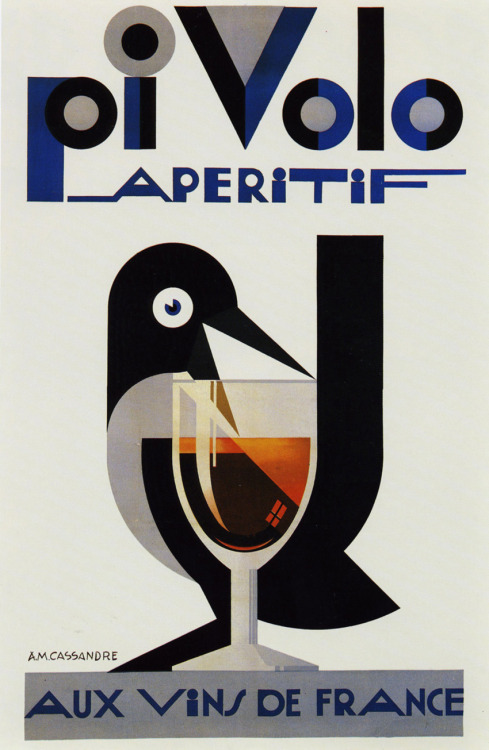 A. M. Cassandre, poster artwork for Pi Volo aperitif, 1924. More to see & read: Source