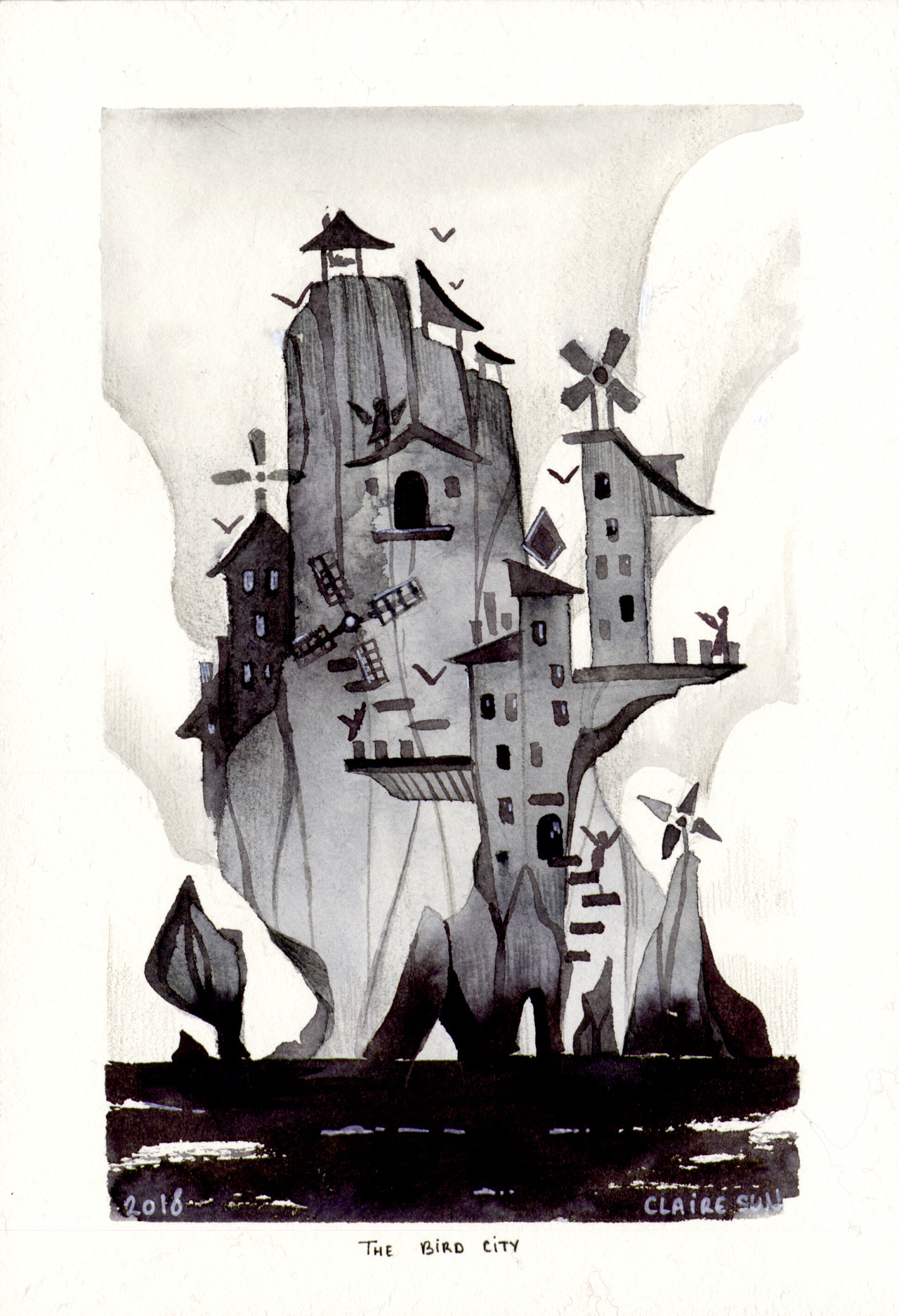 lilblueorchid: Aether, the City of birds  Mounting up to the clouds yet anchored