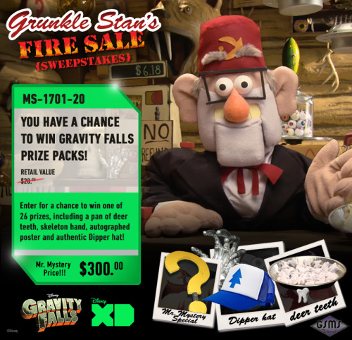 Have you entered the Fire Sale Sweeps yet? You could win something cool from the Mystery Shack! http