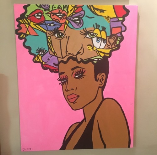 goldenbeaver:I have a lot of fun painting afros  ig ( justice Dwight)