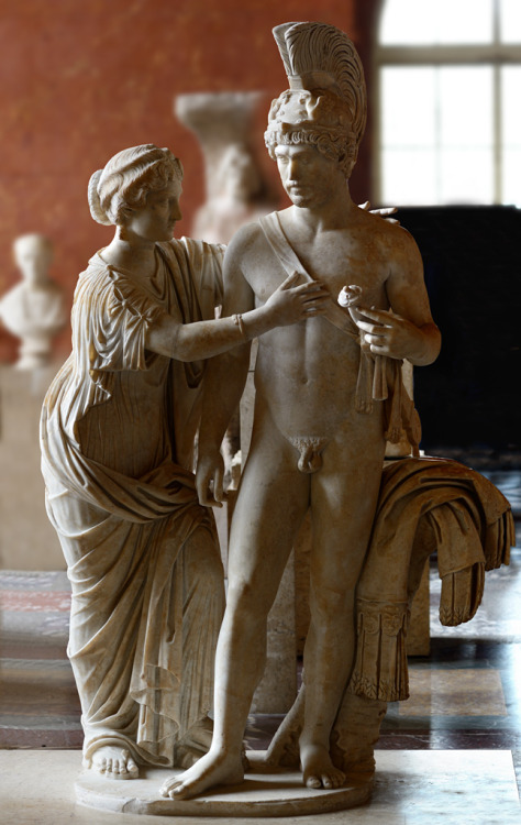 honorthegods:Imperial Group as Venus and Mars, Louvre Museum, Paris.This group, created in 120-140 CE, originally depict