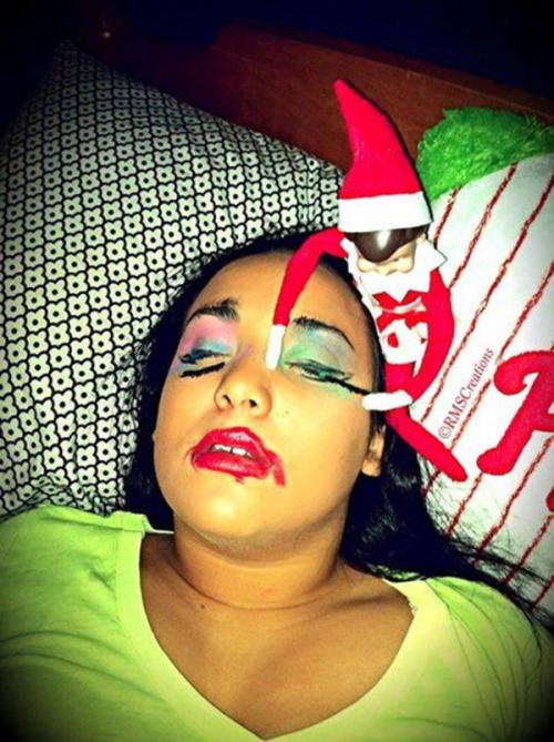 bilbong420: naughtysanta: Elfie in a number of compromising positions! Ho-Ho-Ho!Now, submit your Nau