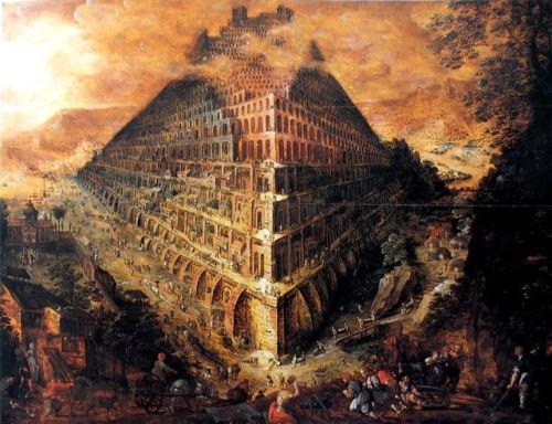 School of Marten van Valckenborgh, The Tower of Babel, 16th century, oil on canvas, Museo Nacional d